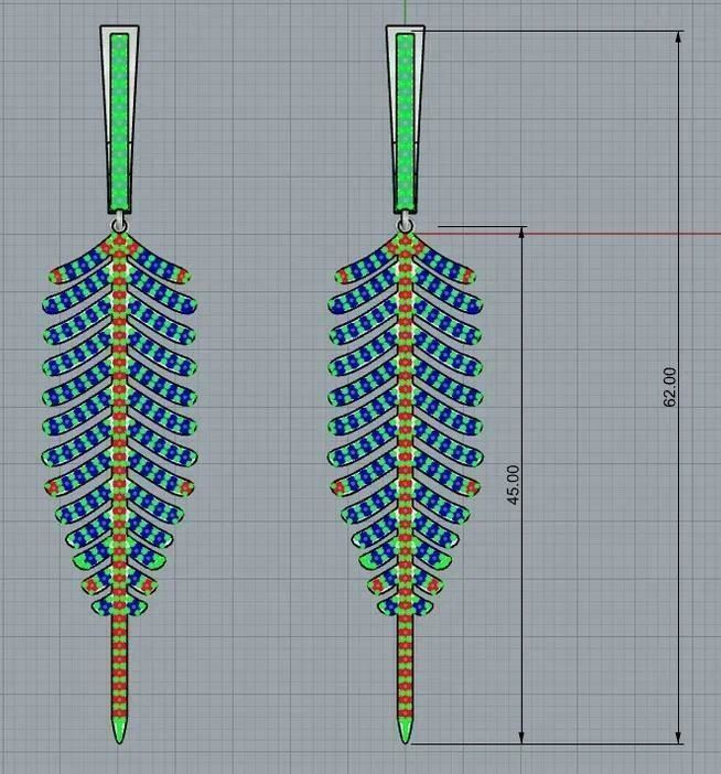 Christmas Tree earrings 3D print model_2