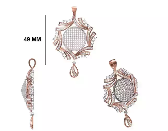 Women Heavy Unique Pendant STL FBX JCD Details 3D print model