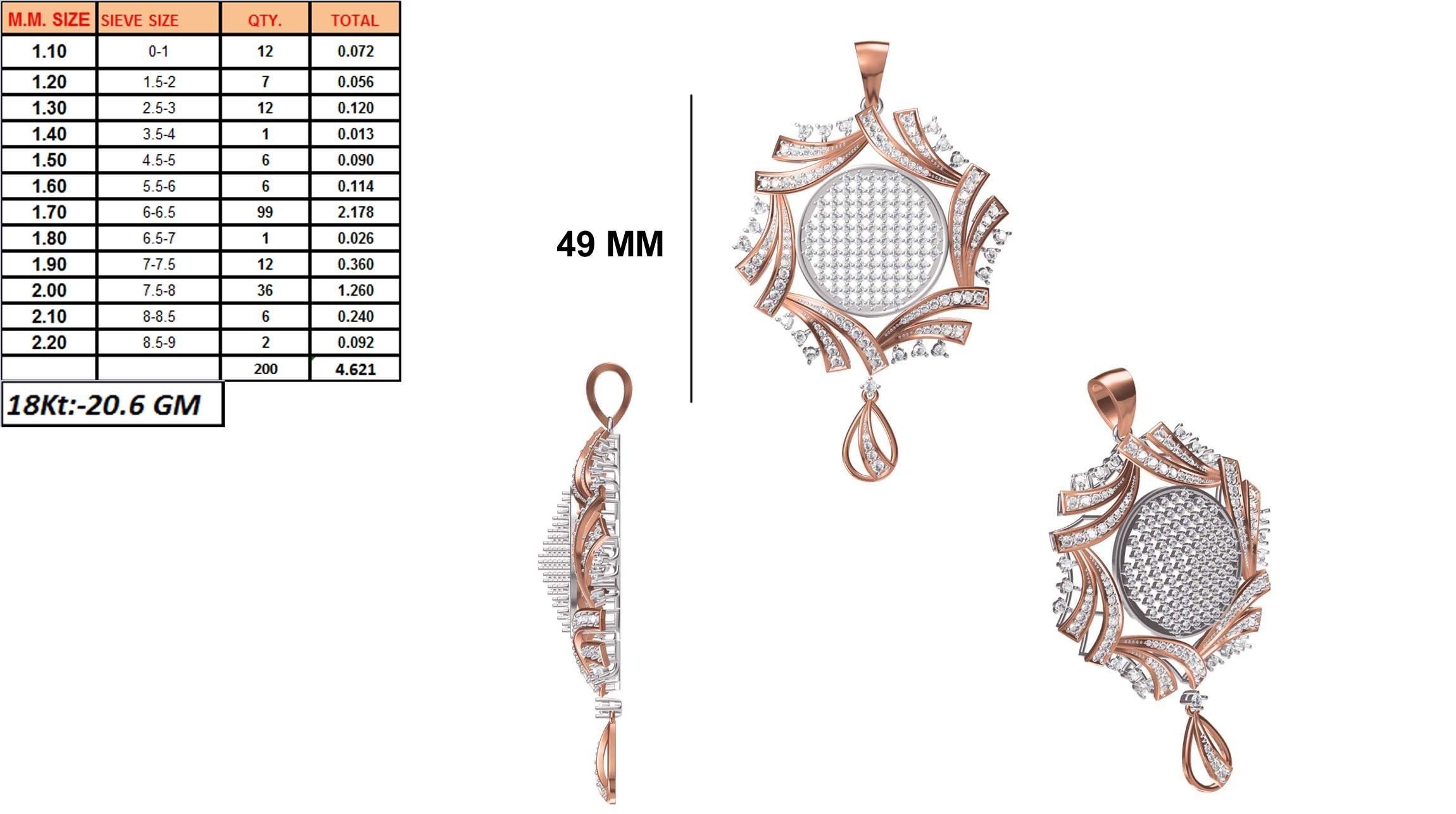 Women Heavy Unique Pendant STL FBX JCD Details 3D print model_1