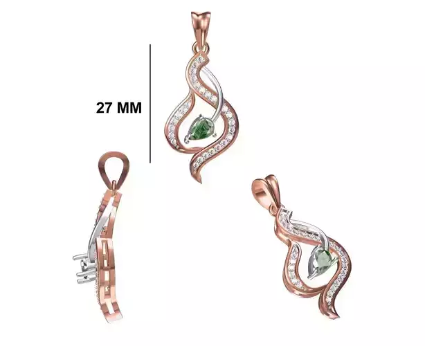 Women Heavy Unique Pendant STL FBX JCD Details 3D print model