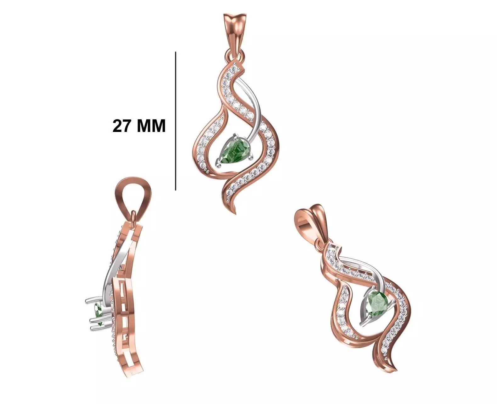 Women Heavy Unique Pendant STL FBX JCD Details 3D print model_0