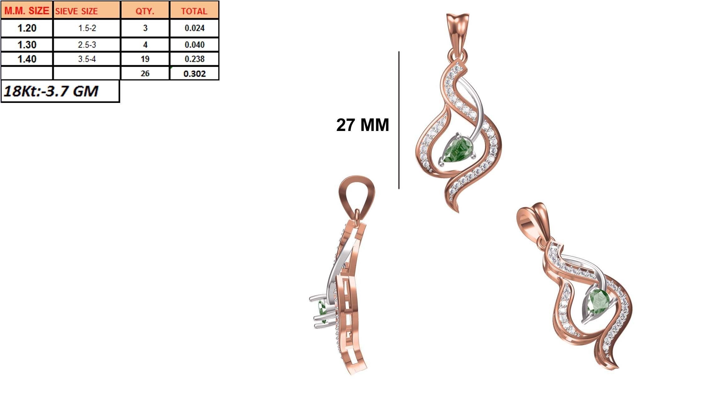 Women Heavy Unique Pendant STL FBX JCD Details 3D print model_1