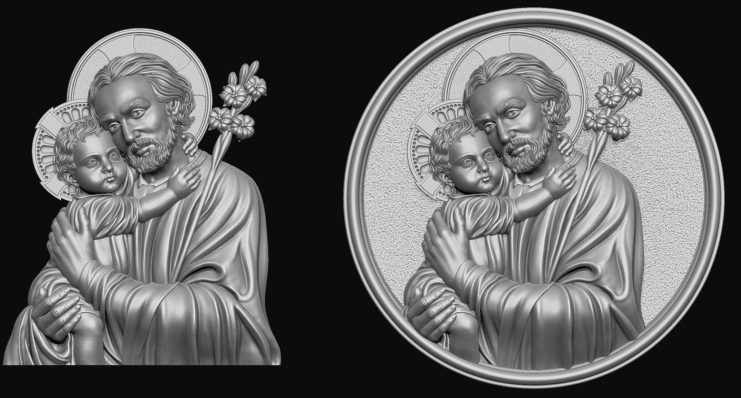 Saint  Joseph pendant 3D print model_3