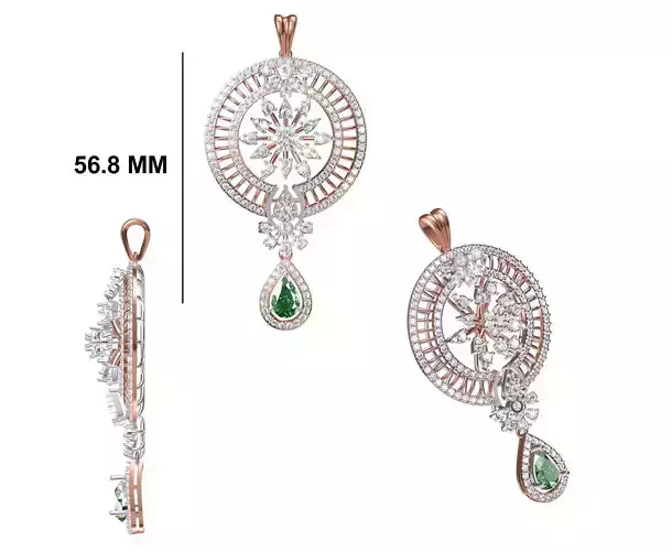 Women Heavy Unique Pendant STL FBX JCD Details 3D print model