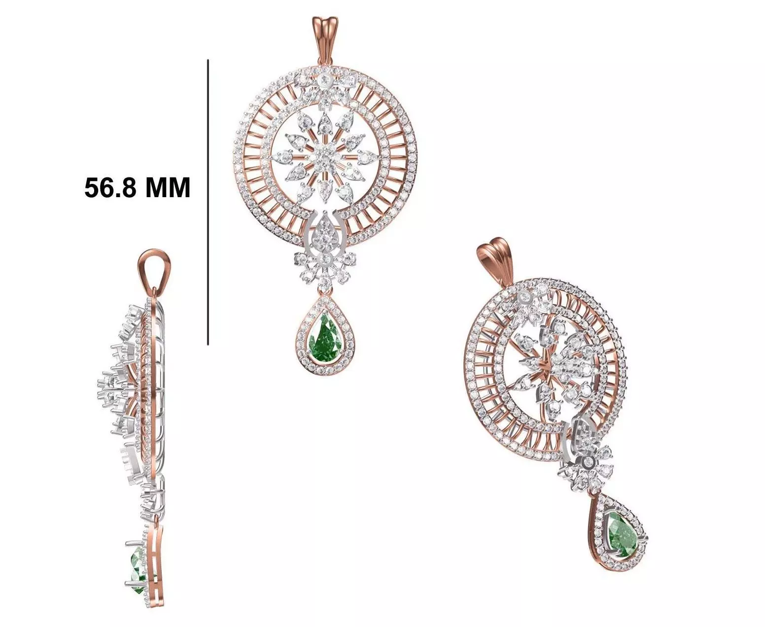 Women Heavy Unique Pendant STL FBX JCD Details 3D print model_0