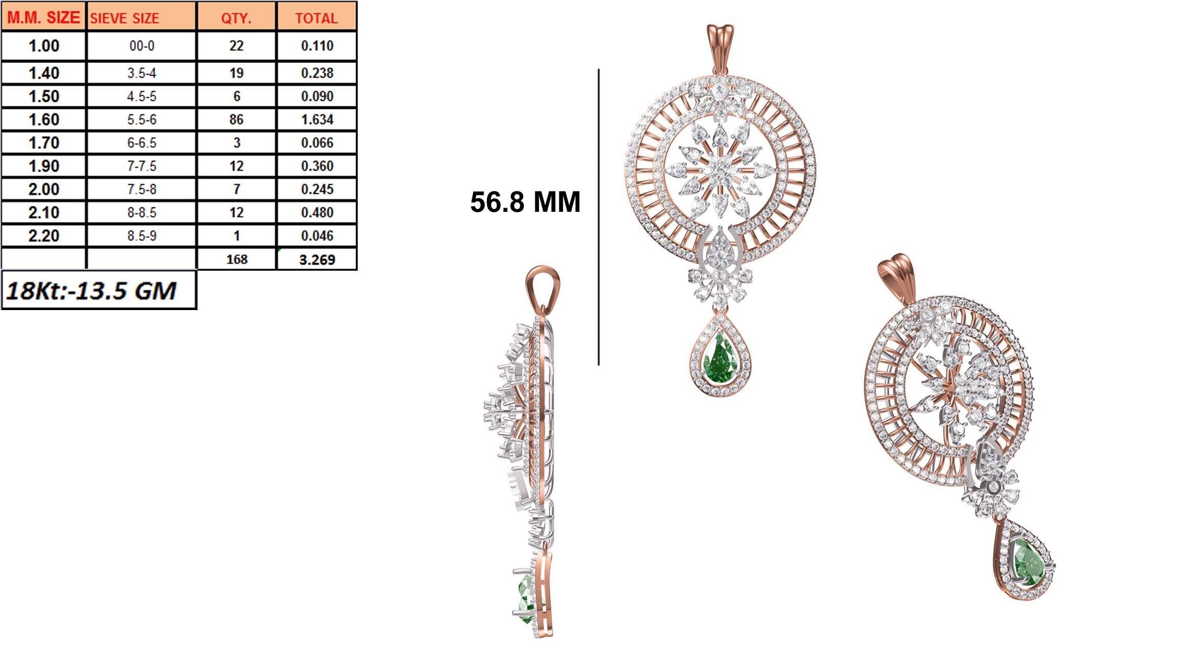 Women Heavy Unique Pendant STL FBX JCD Details 3D print model_1