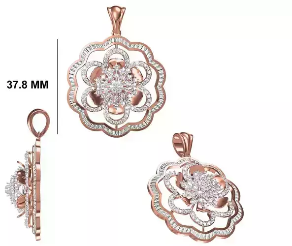 Women Heavy Unique Pendant STL FBX JCD Details 3D print model