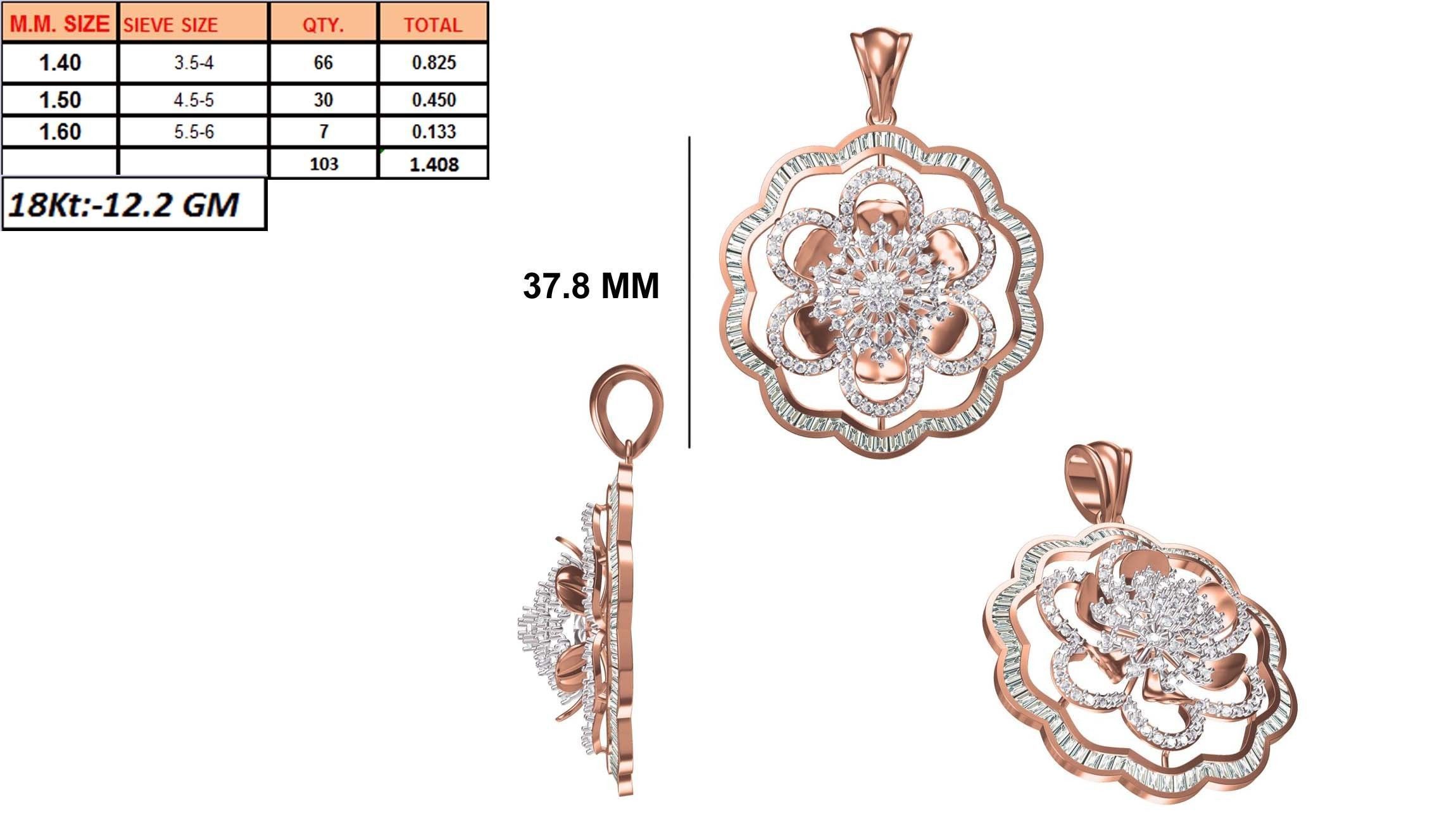 Women Heavy Unique Pendant STL FBX JCD Details 3D print model_1