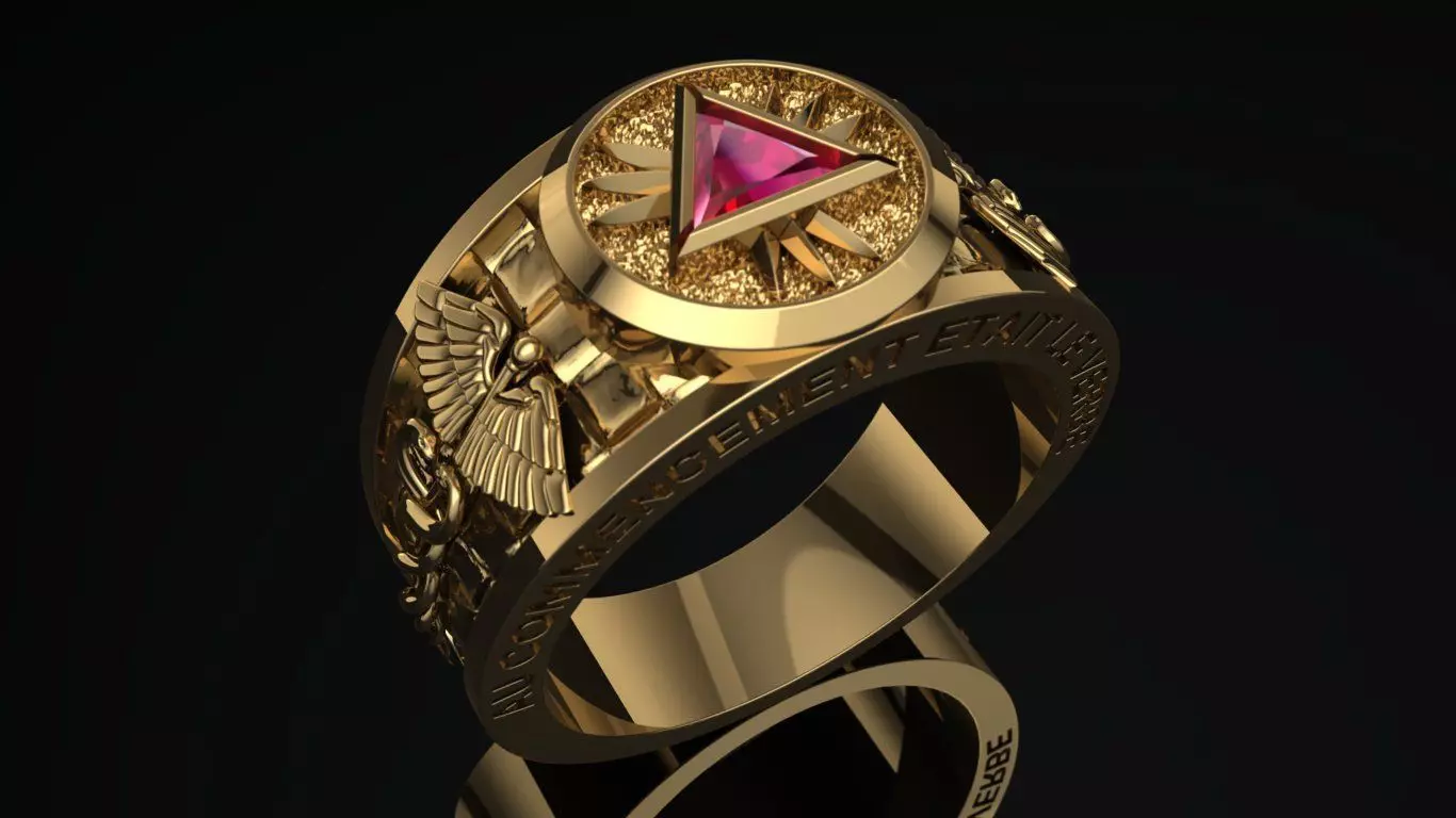 Caduceus medicine ring 3D print model