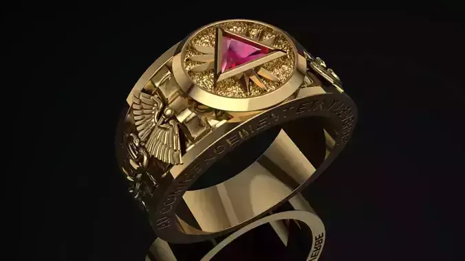 Caduceus medicine ring