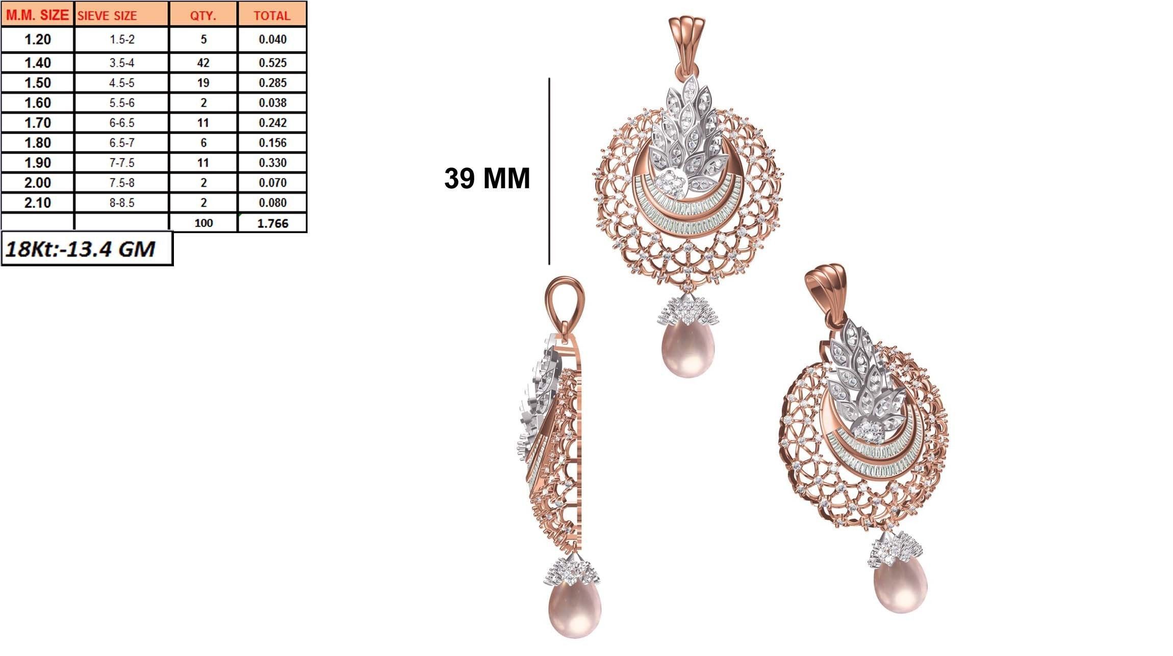 Women Heavy Unique Pendant STL FBX JCD Details 3D print model_1