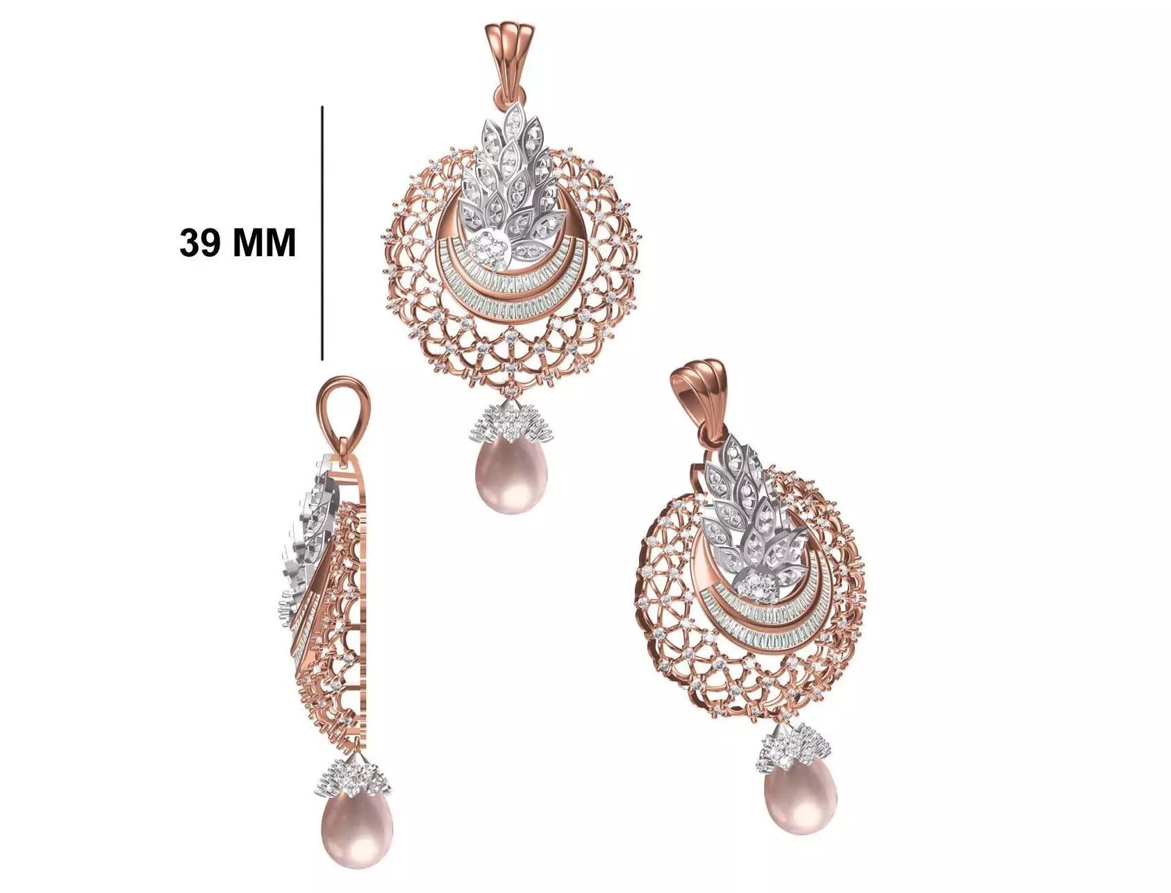 Women Heavy Unique Pendant STL FBX JCD Details 3D print model_0