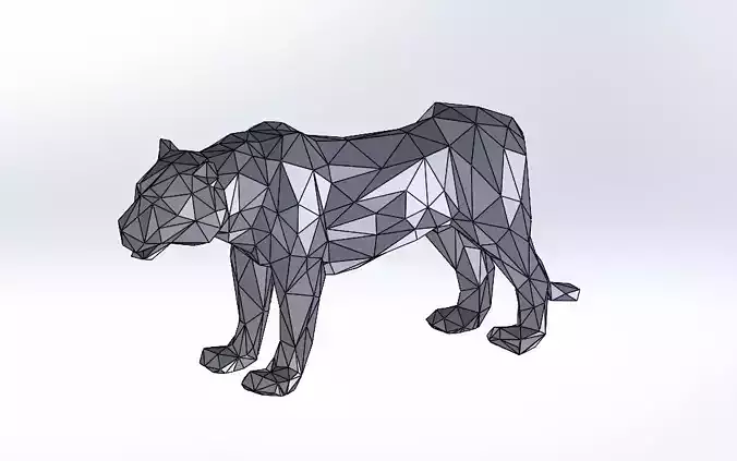 Real Size Low Poly Tiger 