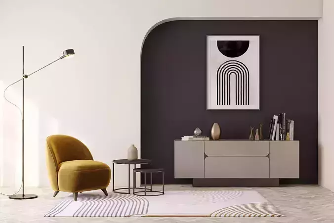 Interior scene living room 10 3D model