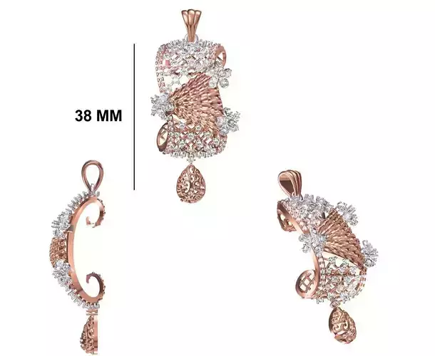 Women Heavy Unique Pendant STL FBX JCD Details 3D print model