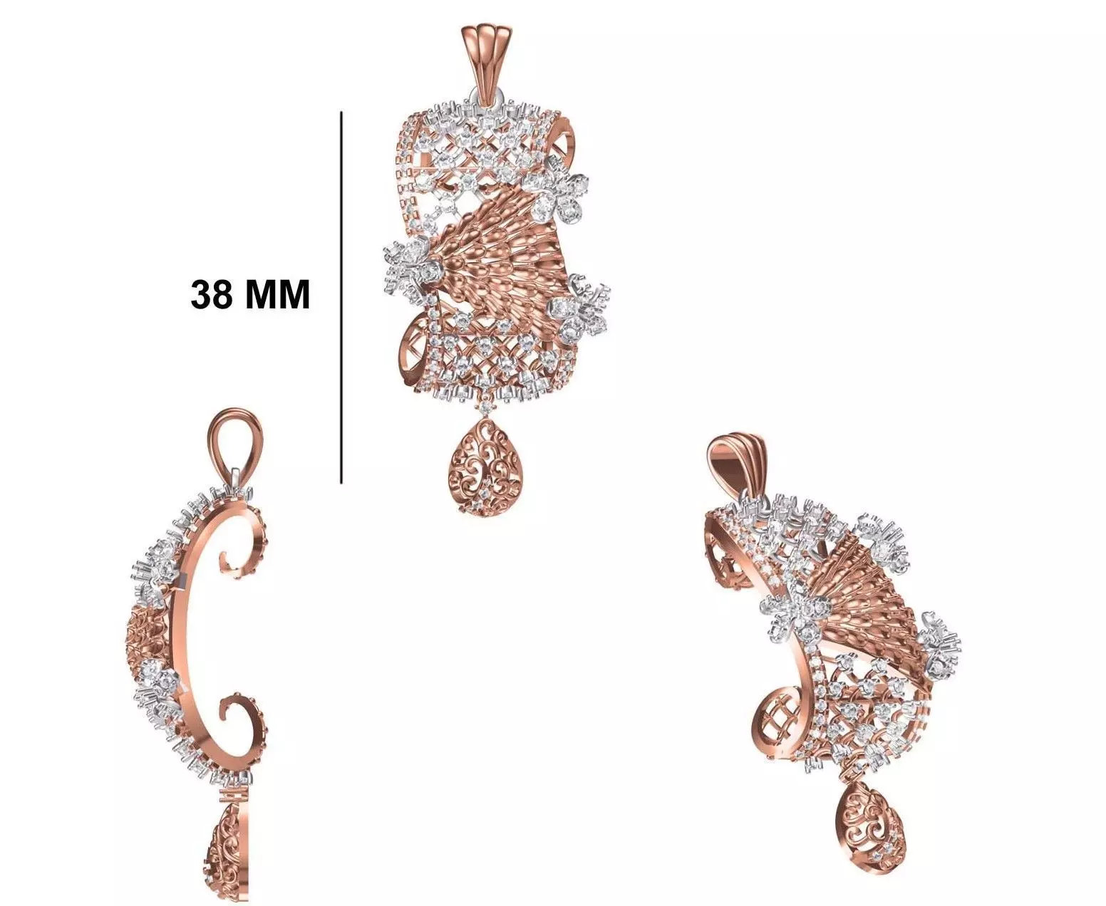 Women Heavy Unique Pendant STL FBX JCD Details 3D print model_0