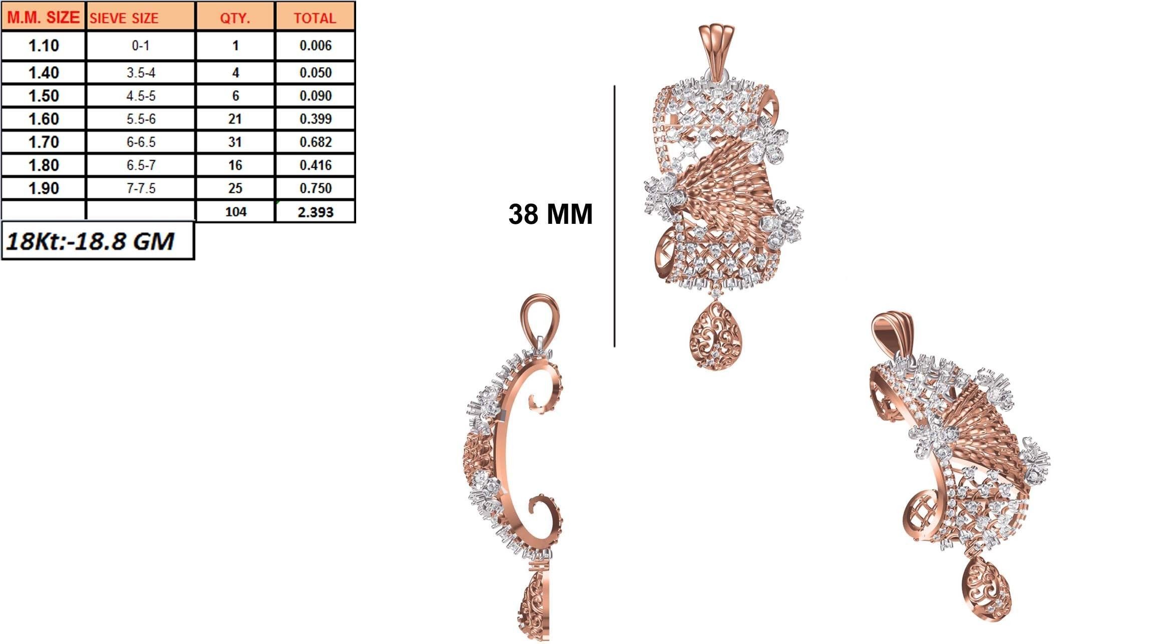 Women Heavy Unique Pendant STL FBX JCD Details 3D print model_1
