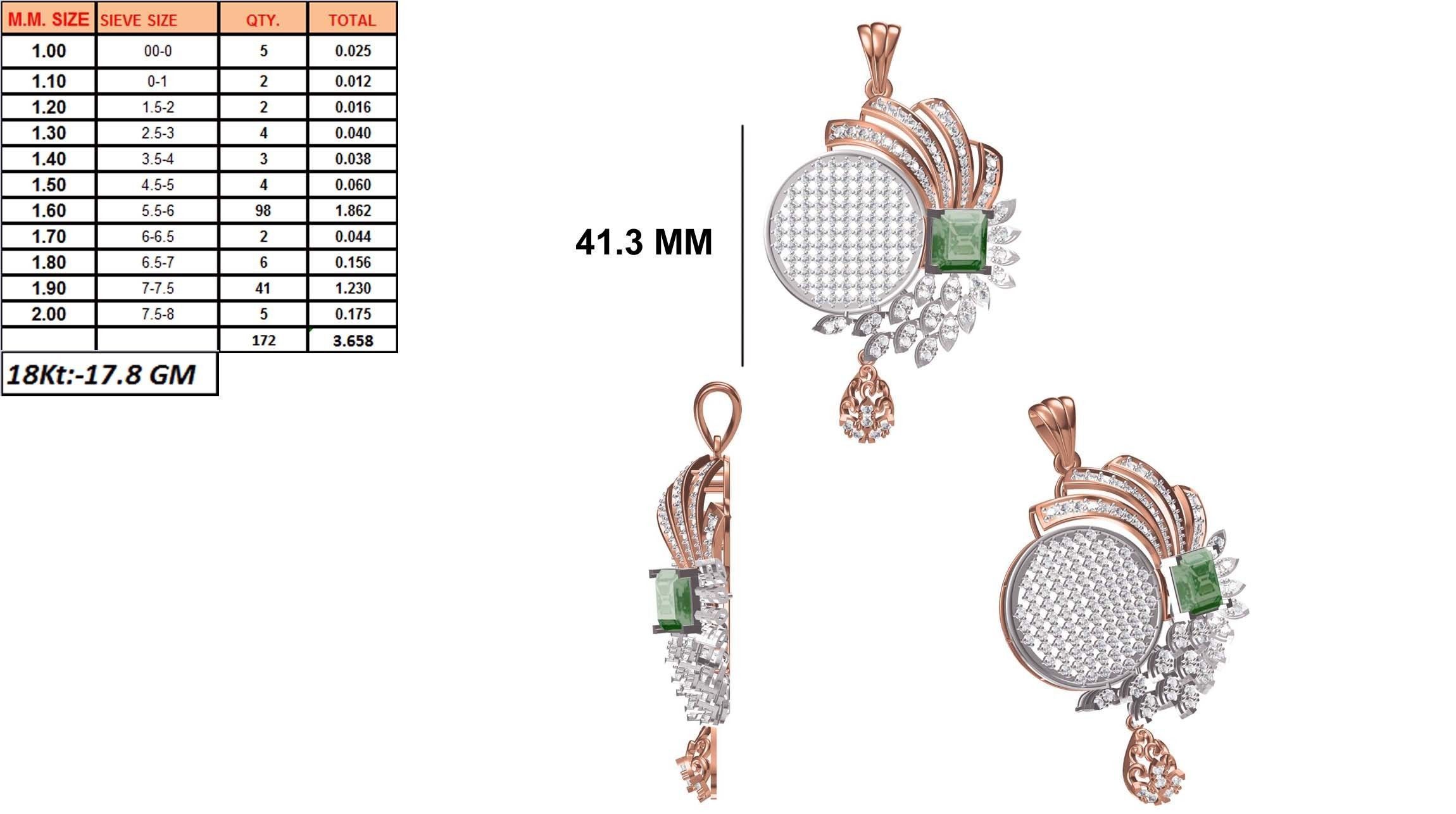 Women Heavy Unique Pendant STL FBX JCD Details 3D print model_1