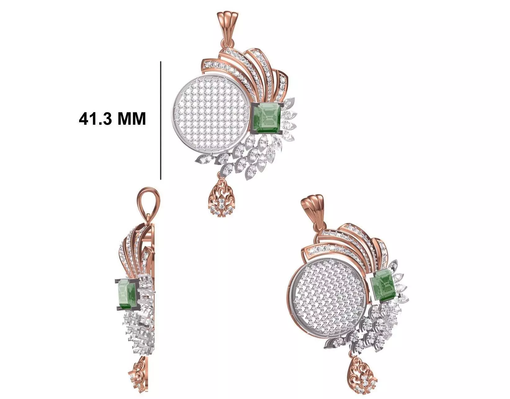 Women Heavy Unique Pendant STL FBX JCD Details 3D print model_0