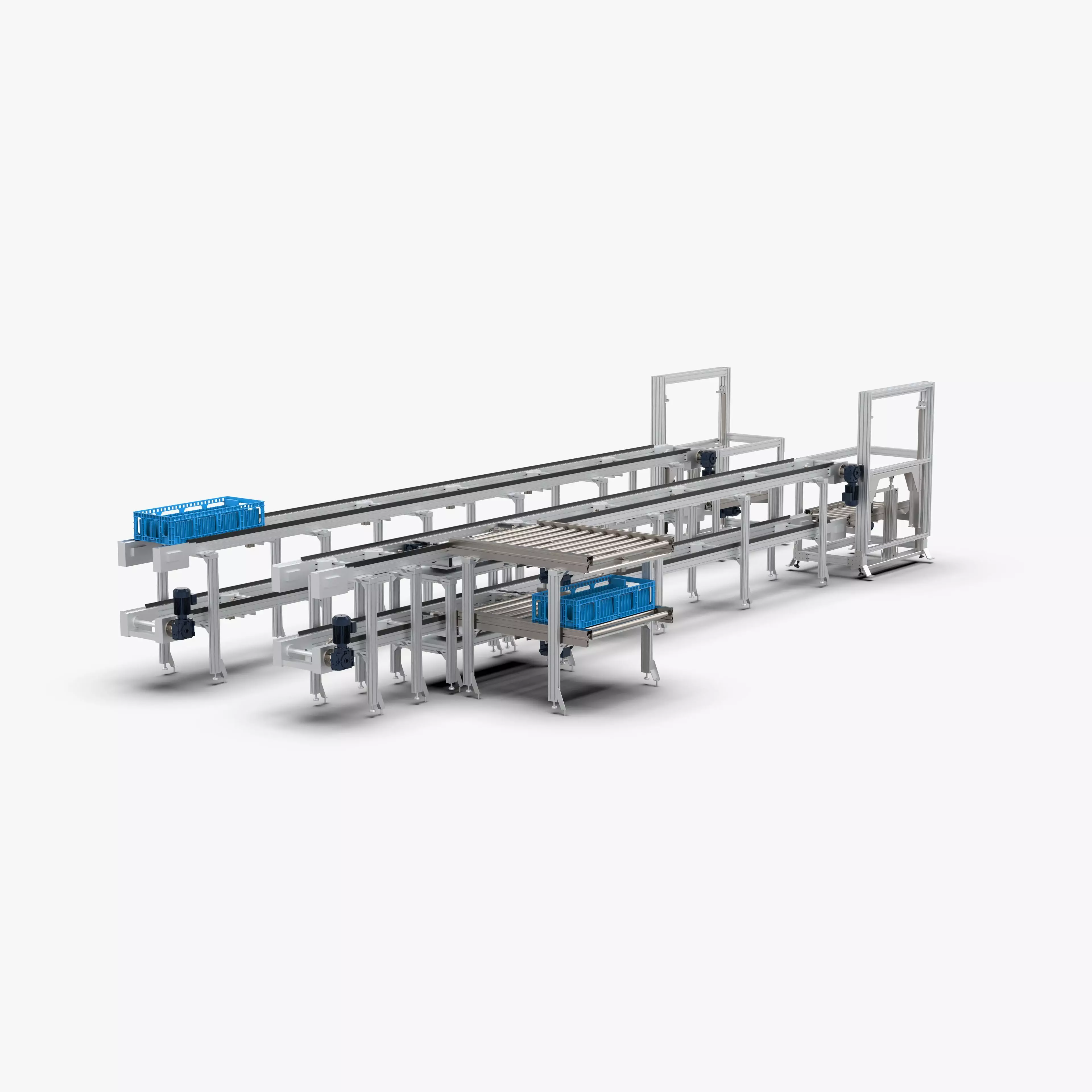 Double Layer Return and Double Speed Chain Assembly Line 3D model