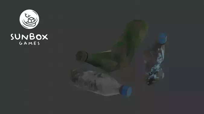 Dirty Plastic Bottles Trash - 3 Piece Set Free low-poly 3D model