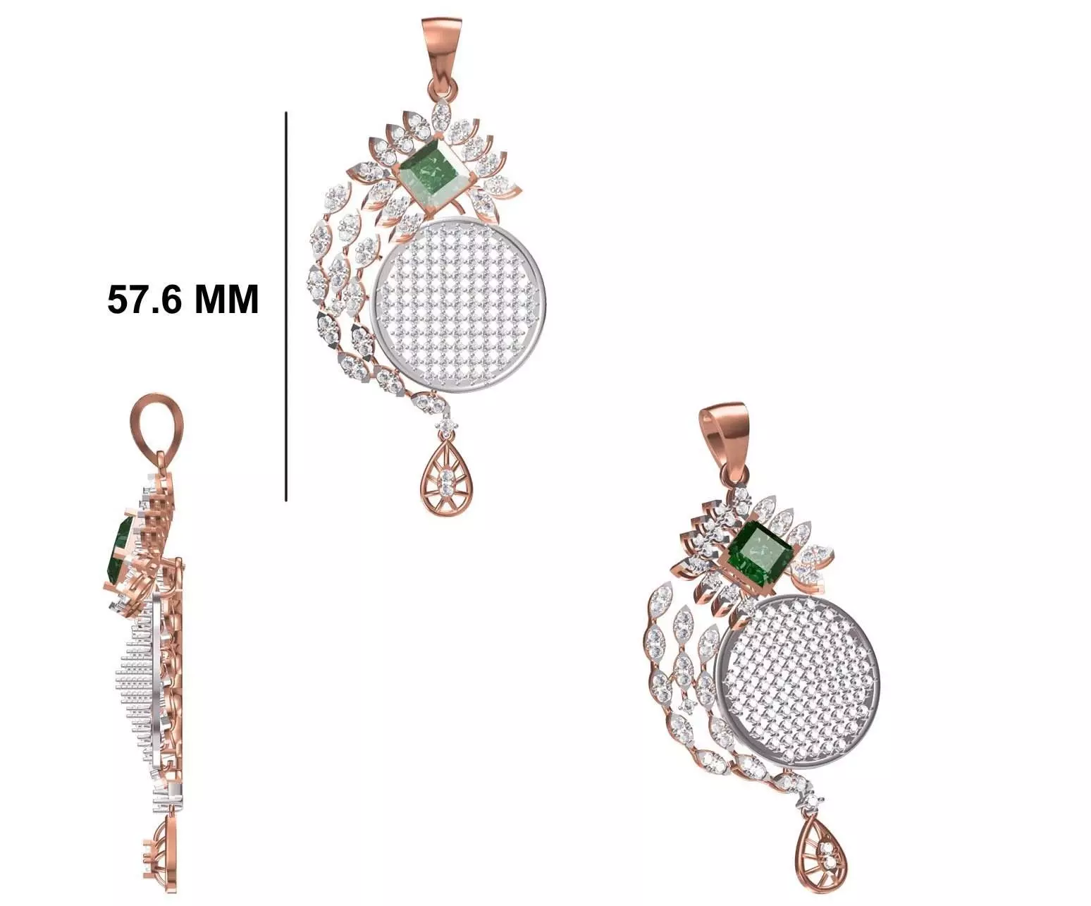 Women Heavy Unique Pendant STL FBX JCD Details 3D print model_0