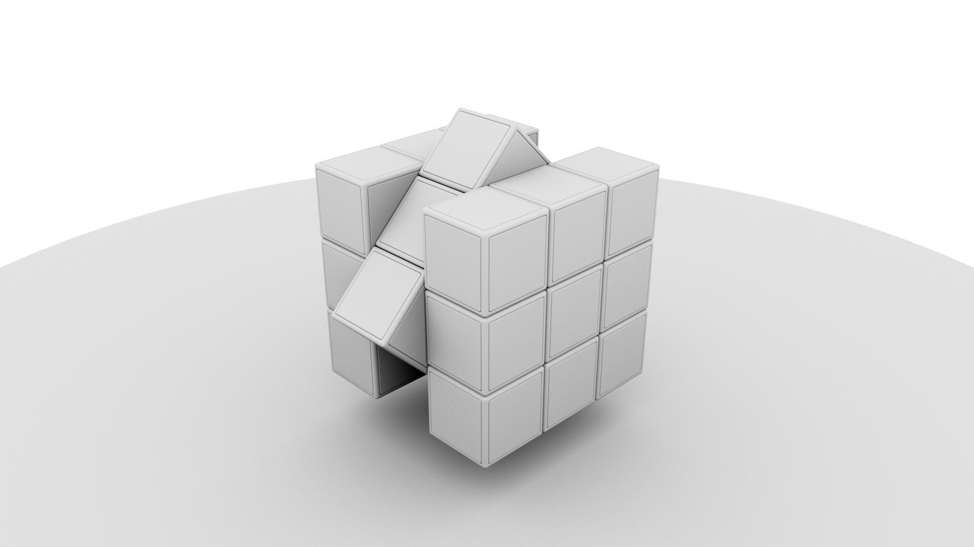 Rubiks Cube Low-poly 3D model_1