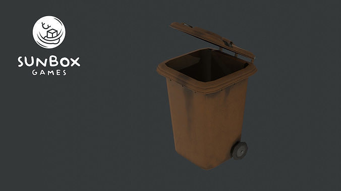 Plastic Trash Container Low-poly 3D model