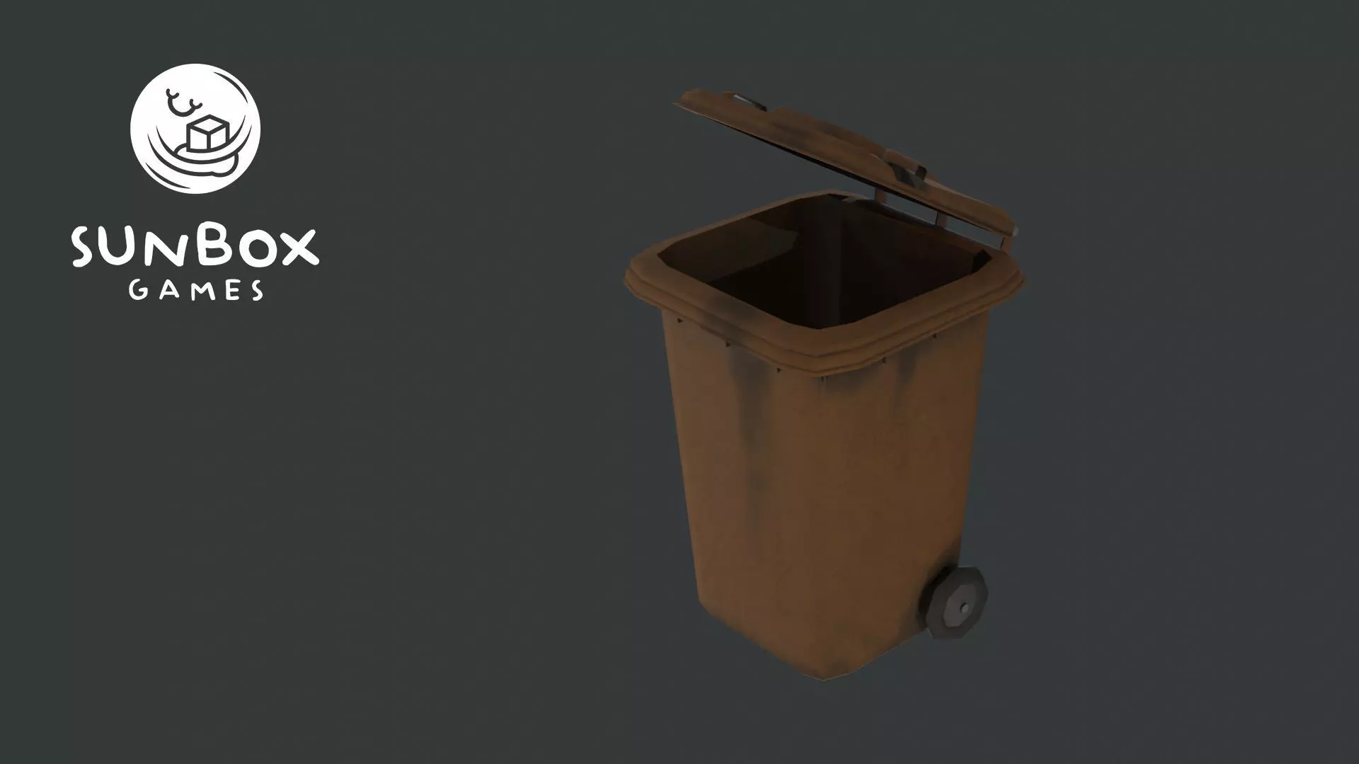 Plastic Trash Container Low-poly 3D model_0