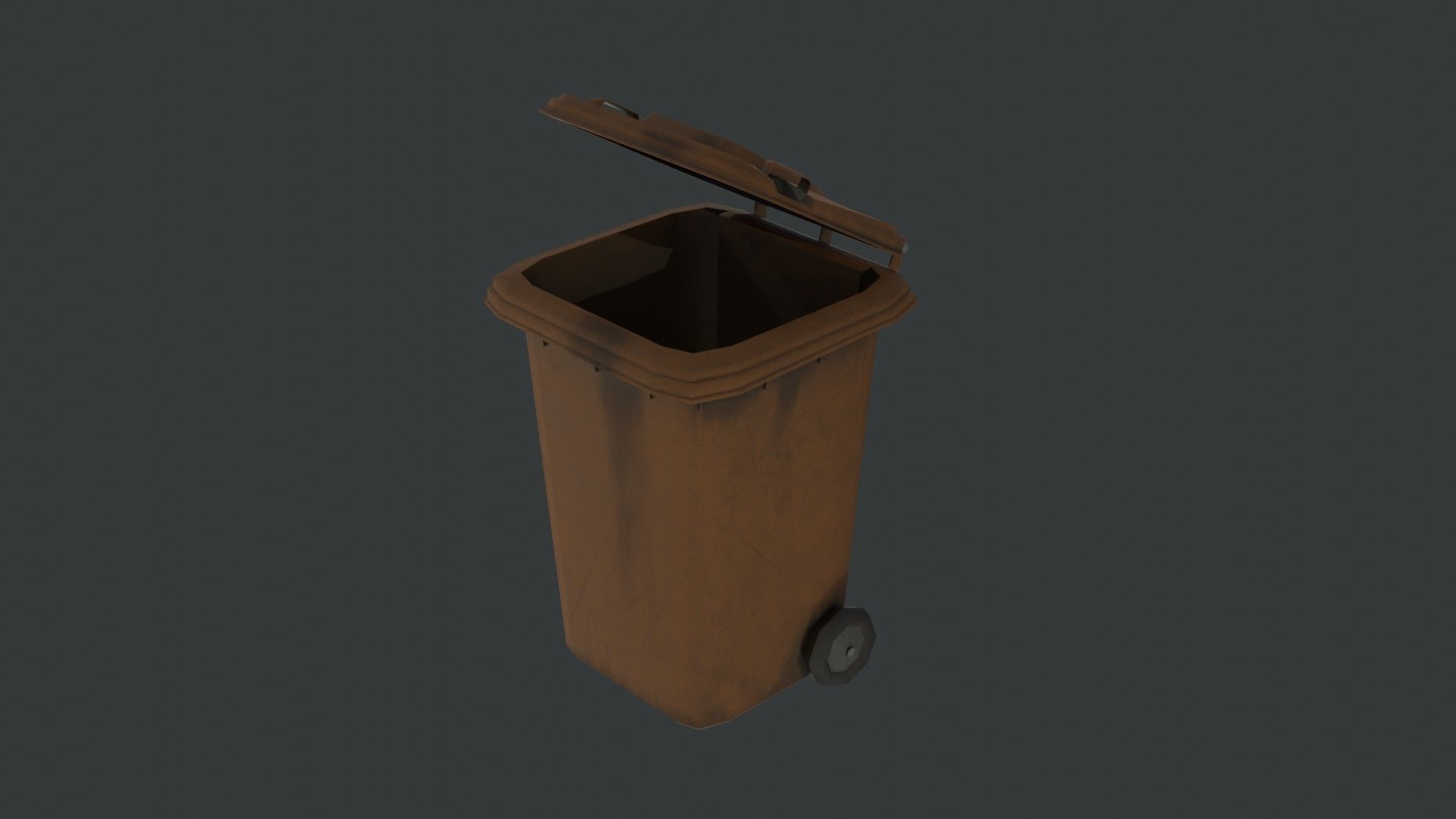 Plastic Trash Container Low-poly 3D model_8