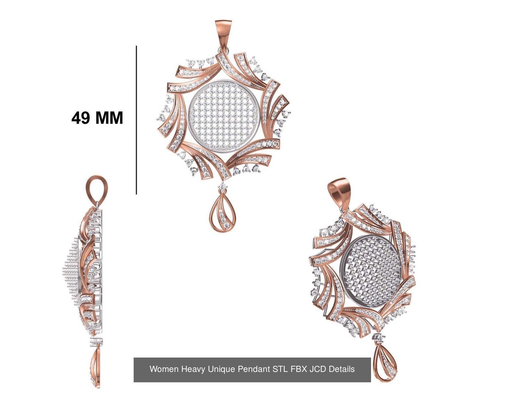 82 Women Heavy Unique Pendant STL FBX JCD Details Collection _86