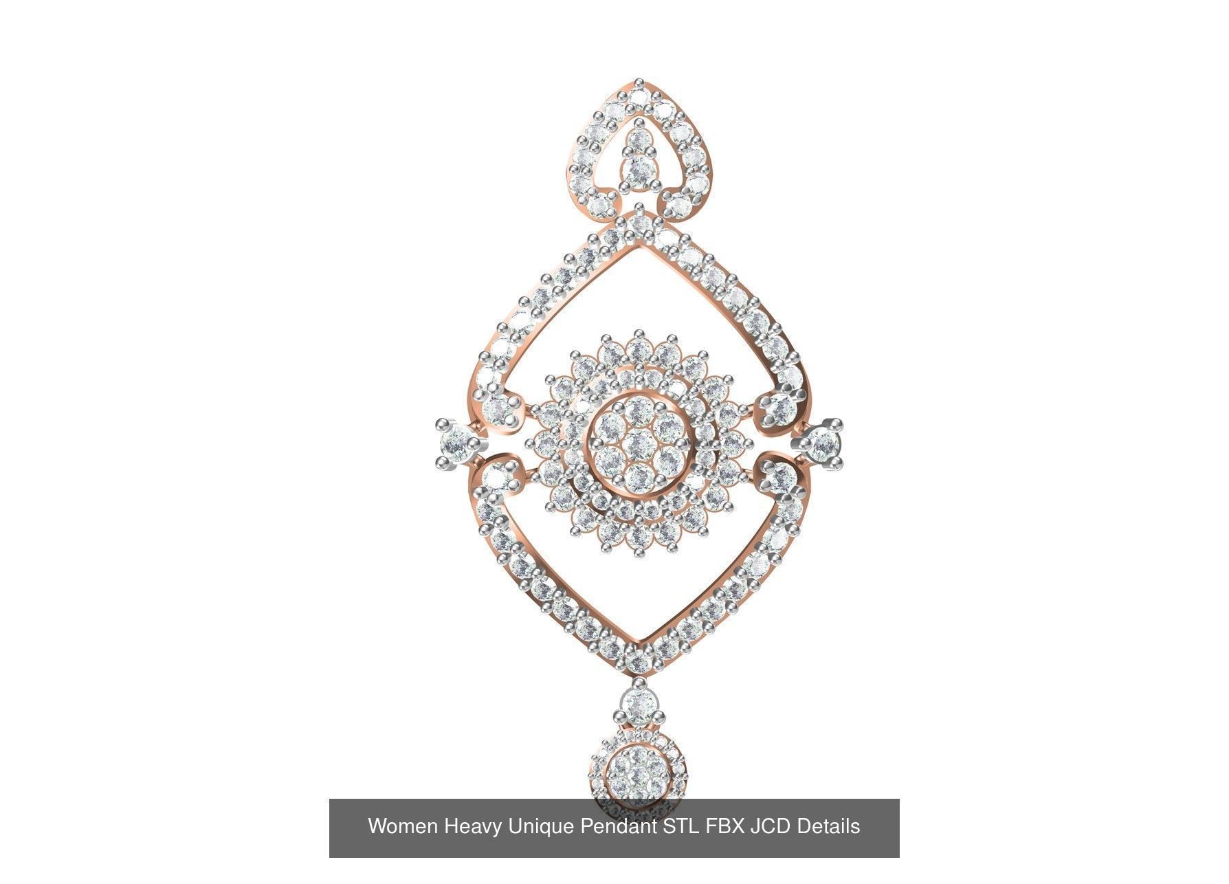 82 Women Heavy Unique Pendant STL FBX JCD Details Collection _43