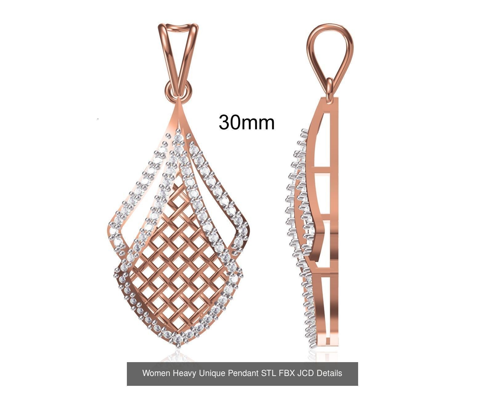 82 Women Heavy Unique Pendant STL FBX JCD Details Collection _82