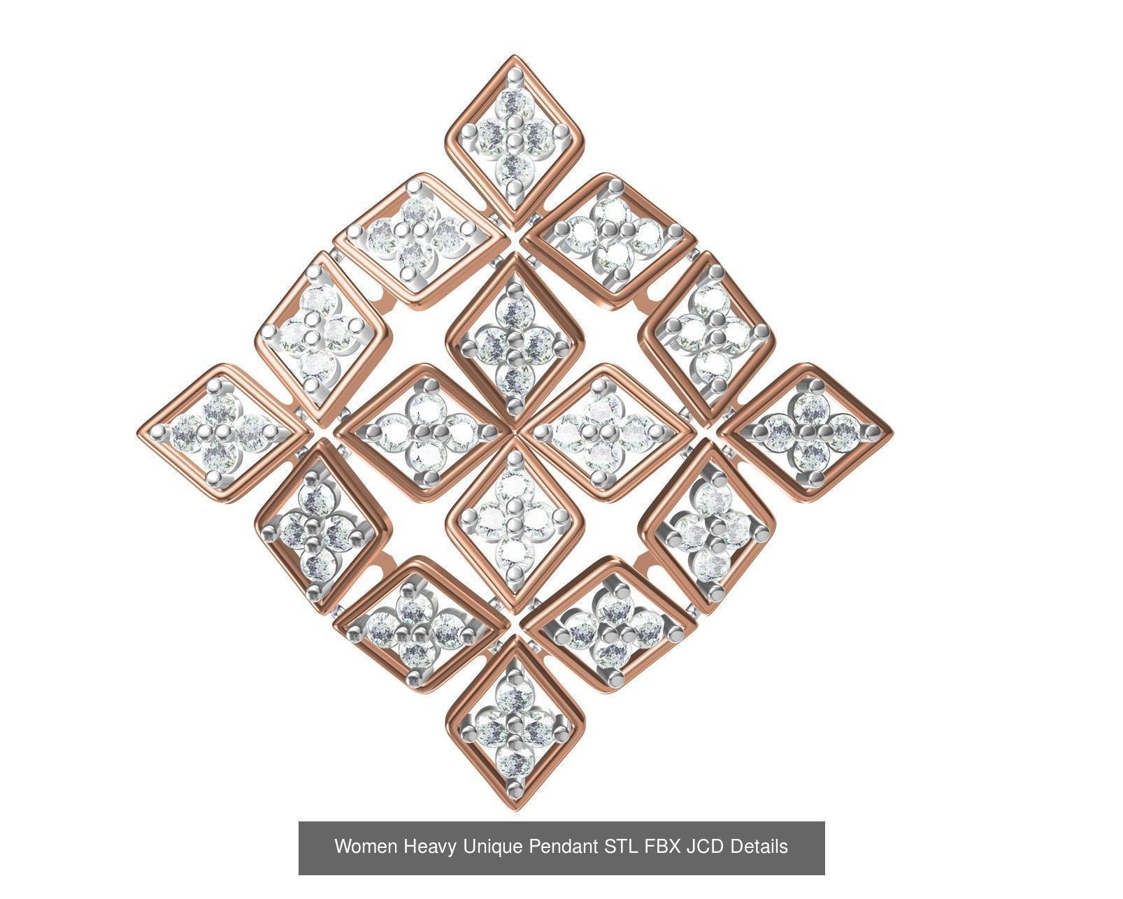 82 Women Heavy Unique Pendant STL FBX JCD Details Collection _37
