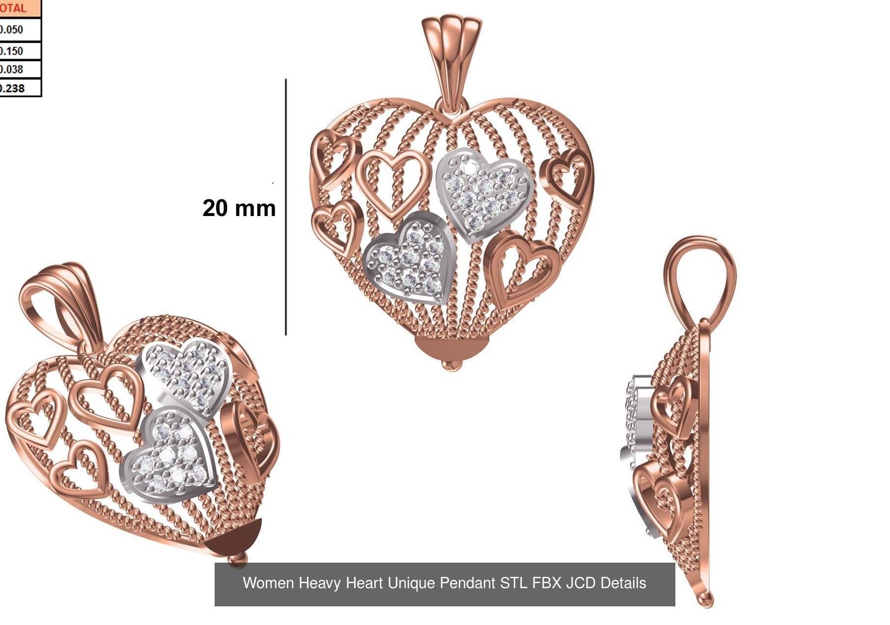 82 Women Heavy Unique Pendant STL FBX JCD Details Collection _61