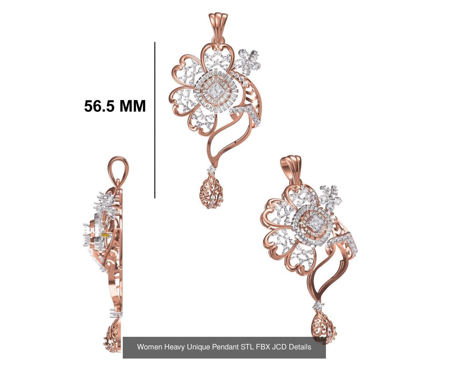 82 Women Heavy Unique Pendant STL FBX JCD Details Collection _92