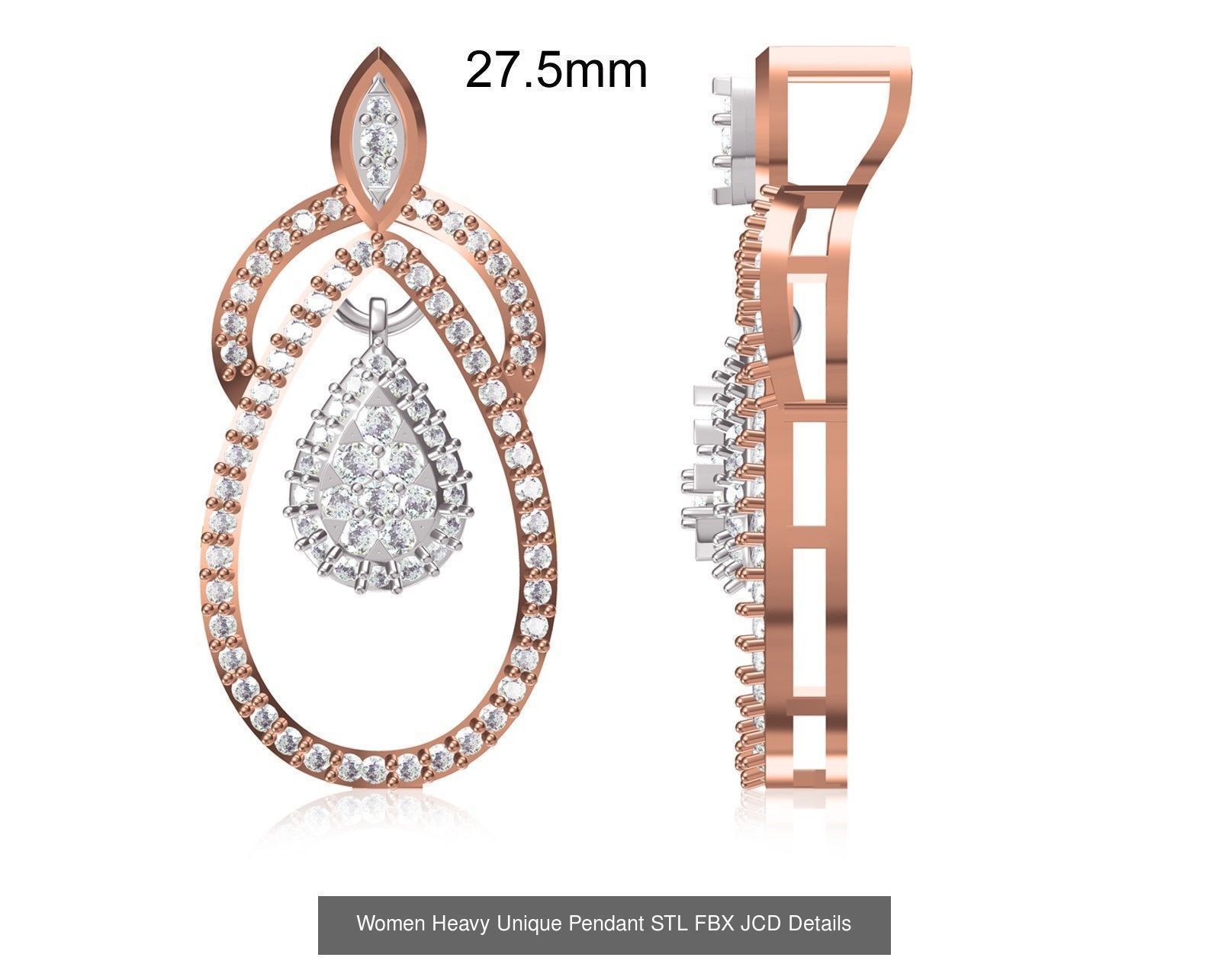 82 Women Heavy Unique Pendant STL FBX JCD Details Collection _84