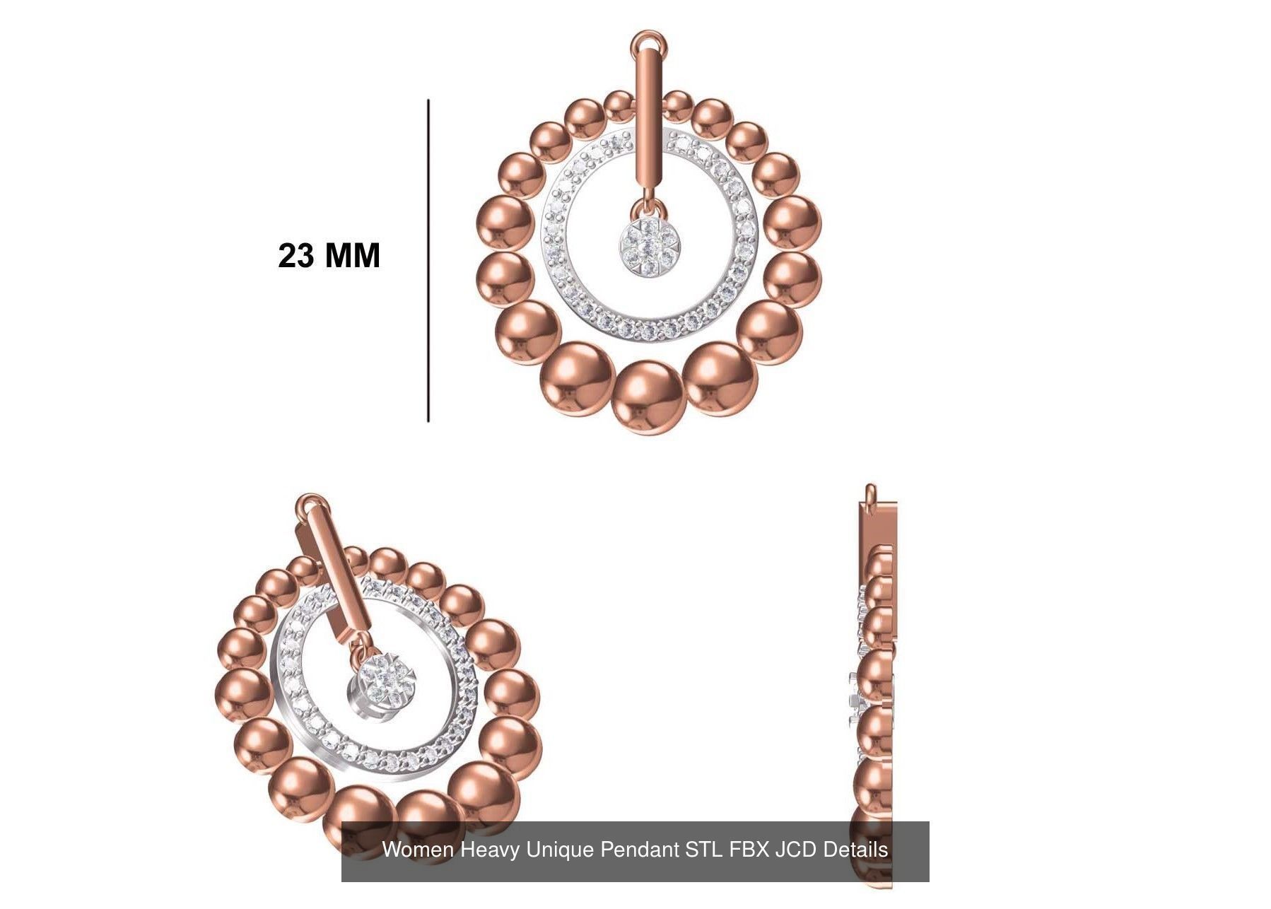 82 Women Heavy Unique Pendant STL FBX JCD Details Collection _55