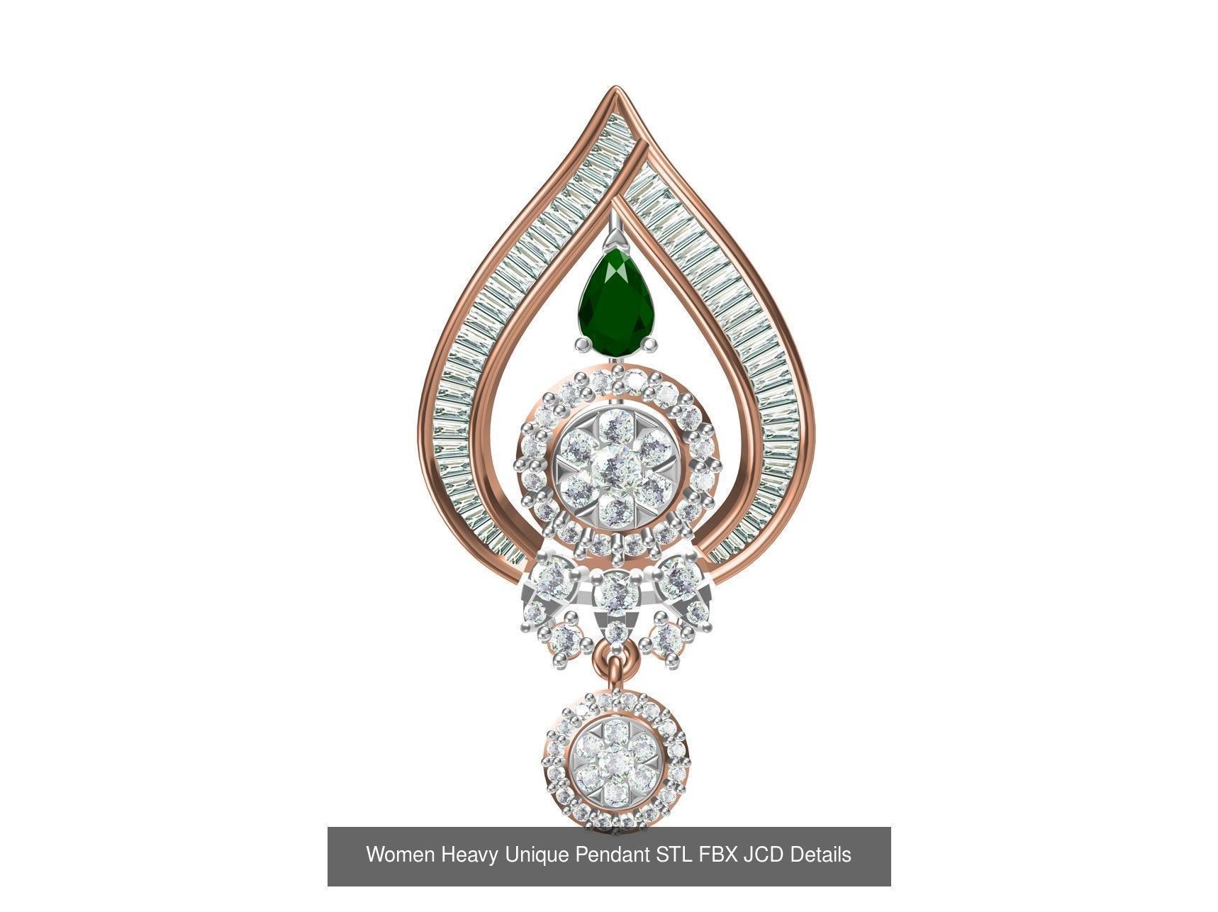 82 Women Heavy Unique Pendant STL FBX JCD Details Collection _41