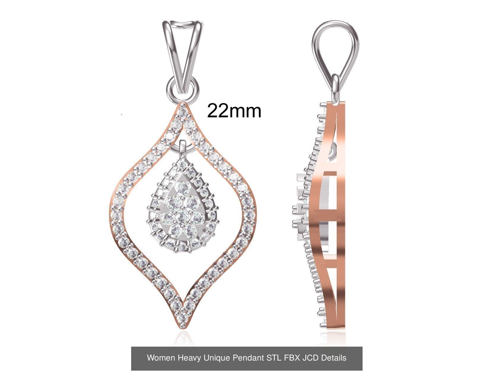 82 Women Heavy Unique Pendant STL FBX JCD Details Collection _80