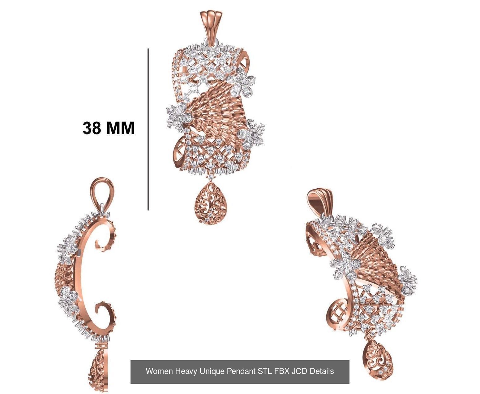 82 Women Heavy Unique Pendant STL FBX JCD Details Collection _93