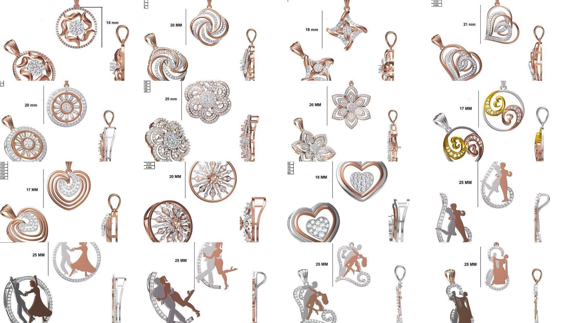 82 Women Heavy Unique Pendant STL FBX JCD Details Collection _8