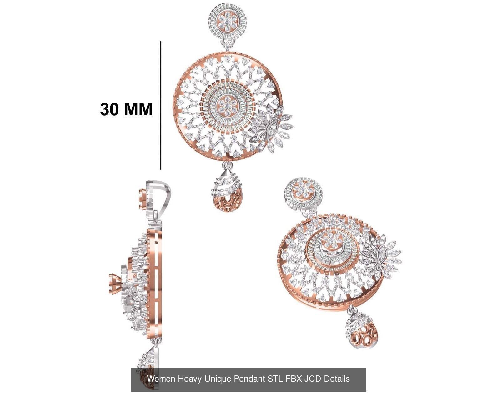 82 Women Heavy Unique Pendant STL FBX JCD Details Collection _91