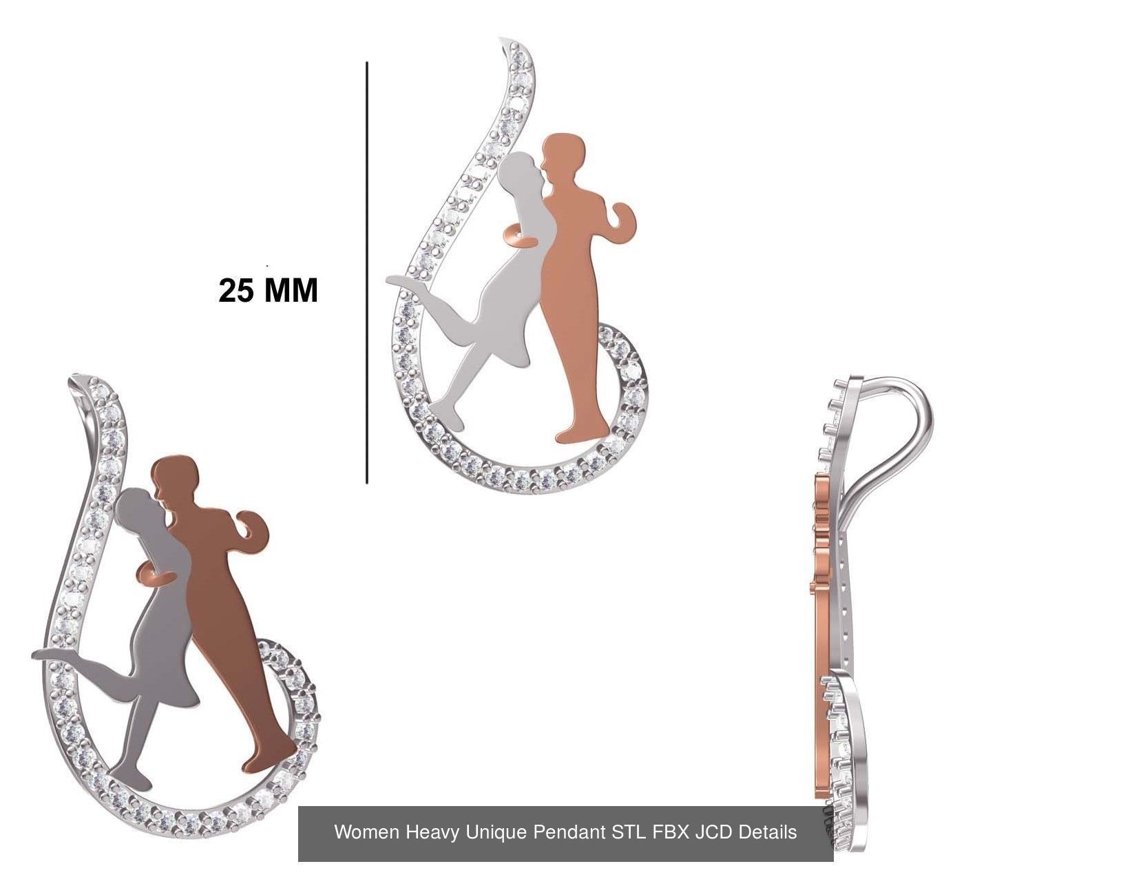 82 Women Heavy Unique Pendant STL FBX JCD Details Collection _74