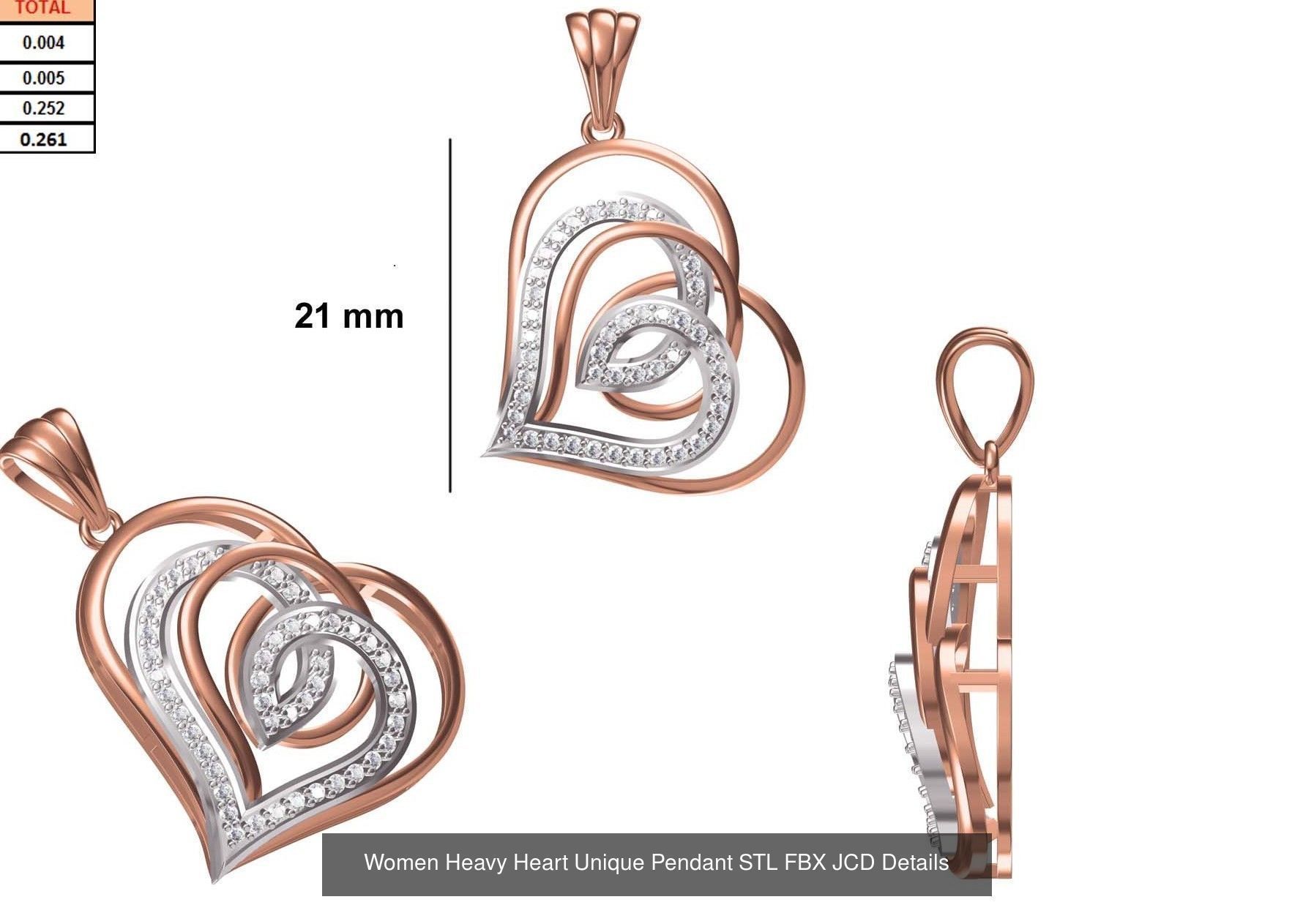 82 Women Heavy Unique Pendant STL FBX JCD Details Collection _66