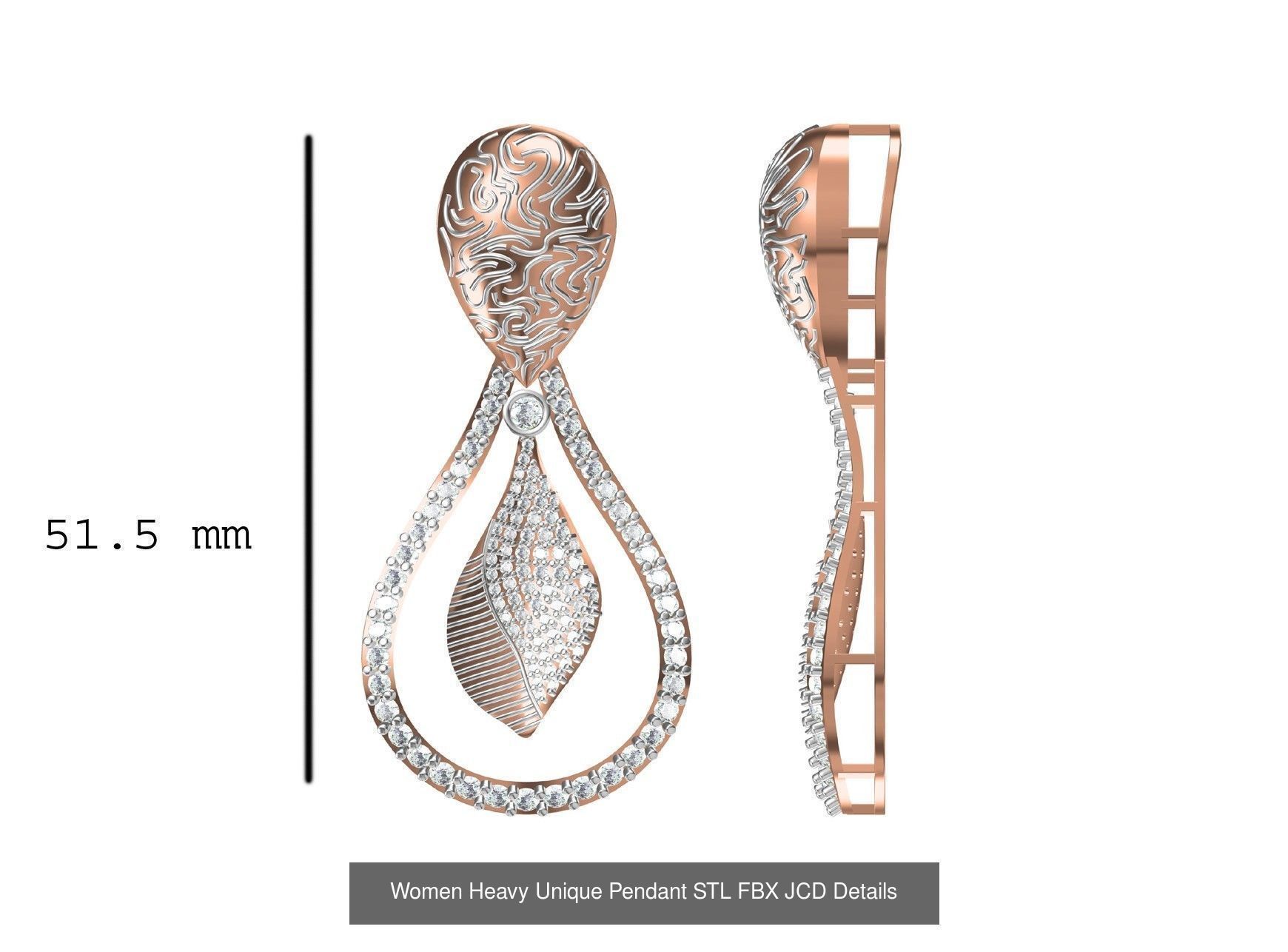 82 Women Heavy Unique Pendant STL FBX JCD Details Collection _48