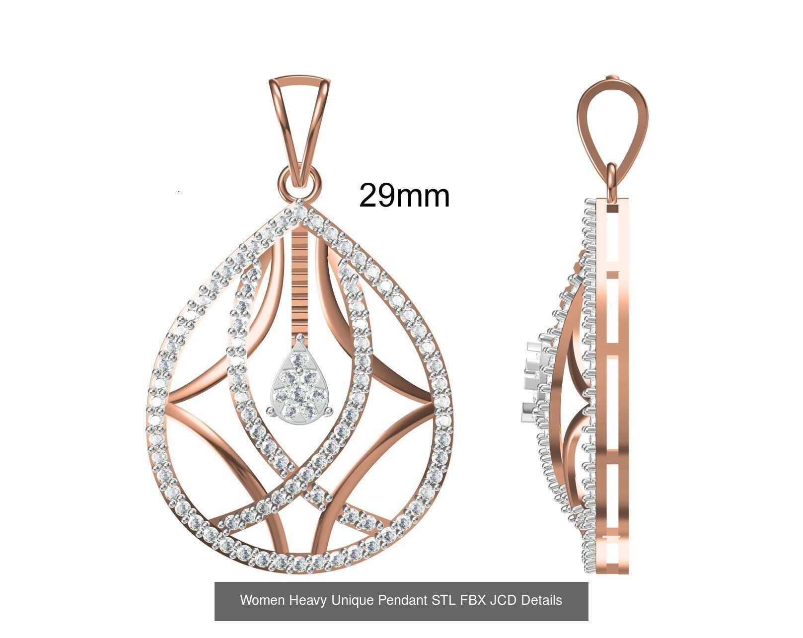 82 Women Heavy Unique Pendant STL FBX JCD Details Collection _79