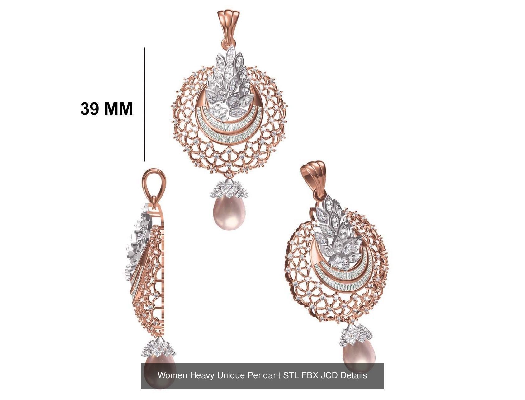 82 Women Heavy Unique Pendant STL FBX JCD Details Collection _90