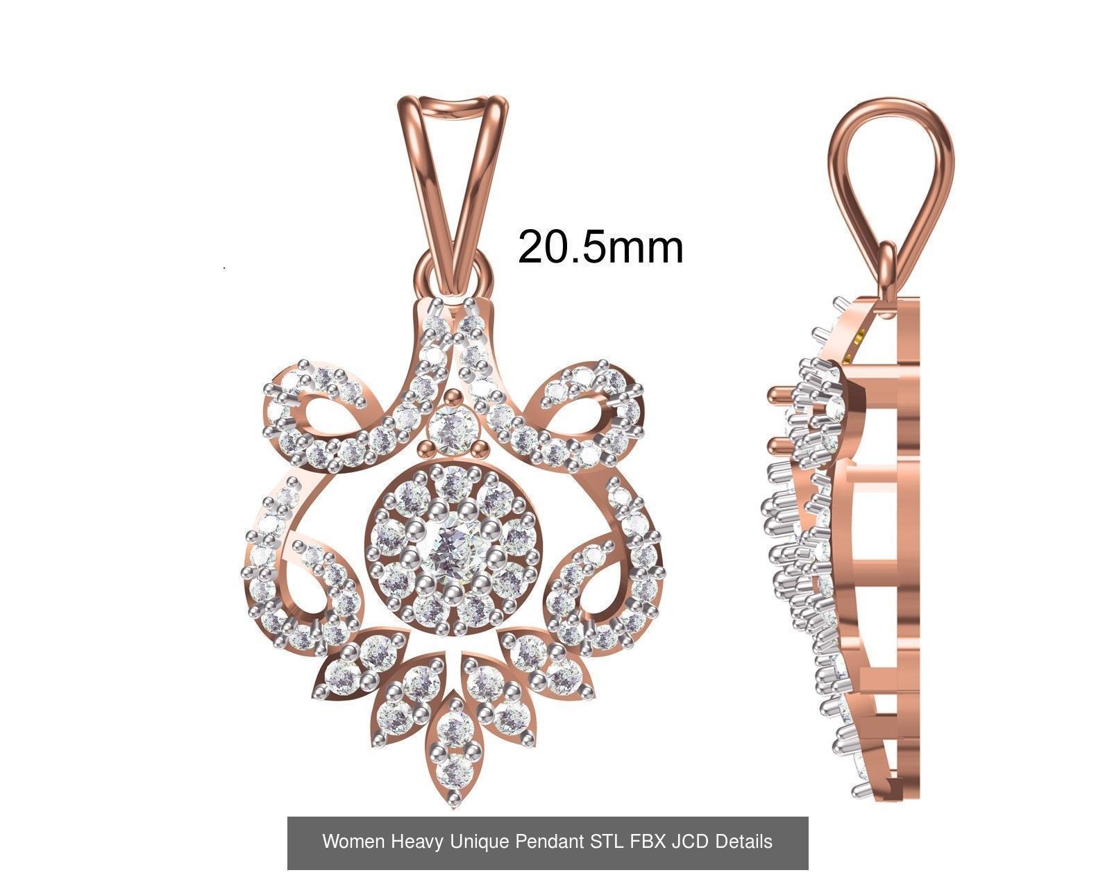 82 Women Heavy Unique Pendant STL FBX JCD Details Collection _85