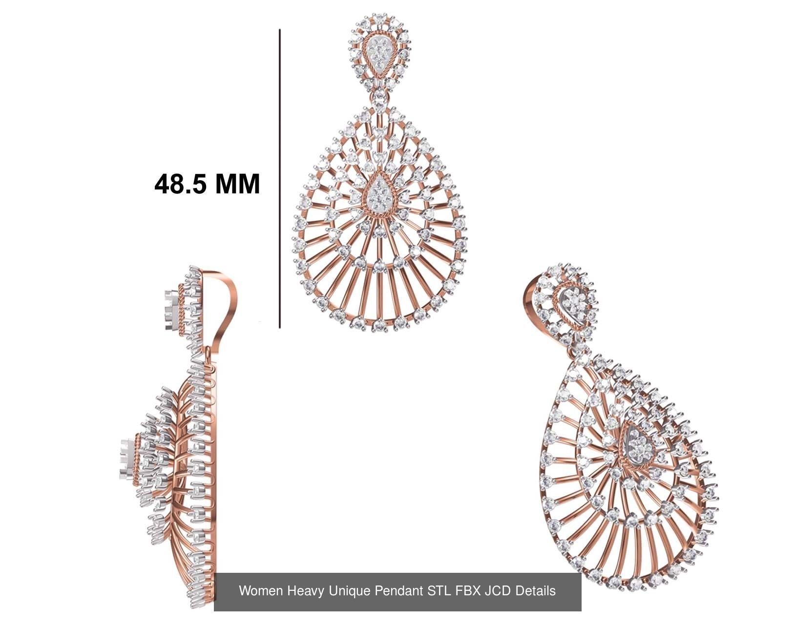 82 Women Heavy Unique Pendant STL FBX JCD Details Collection _96